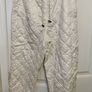 Women's Quilted White Joggers